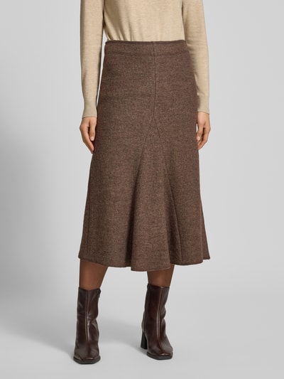 Christian Berg Woman Midirock aus Viskose-Woll-Mix Taupe 4