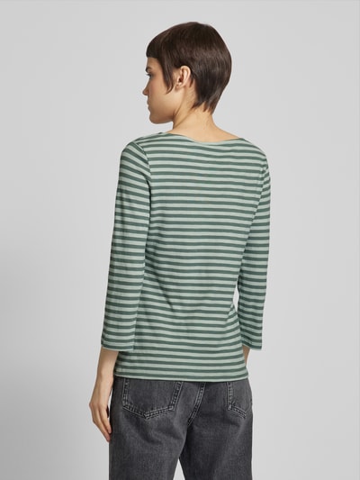 comma Casual Identity Shirt met lange mouwen met streepmotief Groen - 5