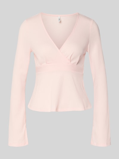 ONLY Regular Fit Langarmshirt in Wickel-Optik Modell 'PELLY' Hellrosa 2