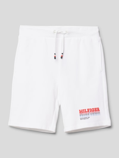 Tommy Hilfiger Teens Bermudas mit Label-Print Weiss 1