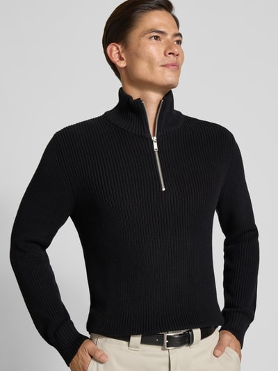 MCNEAL Strickpullover mit Troyer-Kragen Black 3
