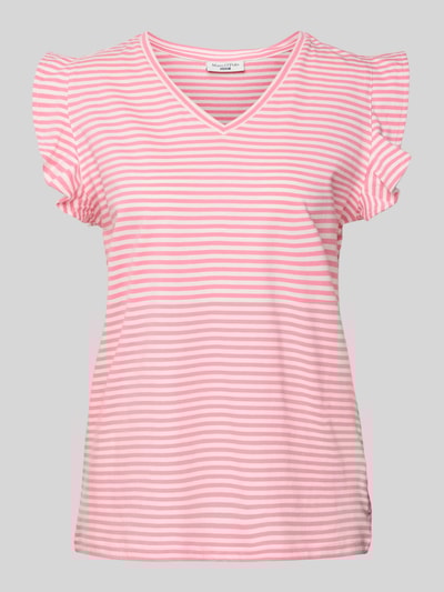 Marc O'Polo Denim T-Shirt mit Volantärmel Pink 2