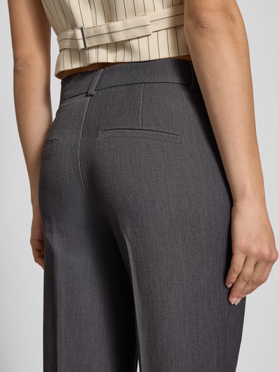 Only Wide leg broek met viscose, model 'HATTIE-LANA' Antraciet gemêleerd - 3