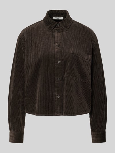 Marc O'Polo Denim Relaxed fit blouse met lange mouwen van puur katoen Donkerbruin - 1