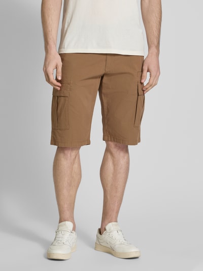 s.Oliver BLACK LABEL Bermudy cargo o kroju relaxed fit z mieszanki bawełny i elastanu Średniobrązowy 4