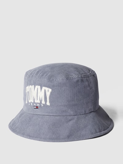 Tommy Jeans Bucket Hat aus Cord mit Label-Applikation Rauchblau 1