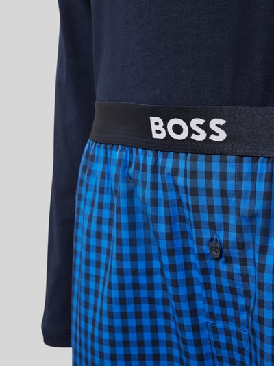 BOSS Pyjama met labelprint, model 'Easy' Blauw - 2