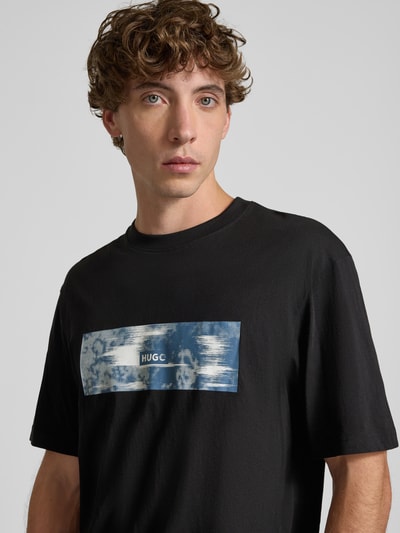 Hugo Blue Relaxed Fit T-Shirt aus reiner Baumwolle Modell 'NAPOLUX' Black 3