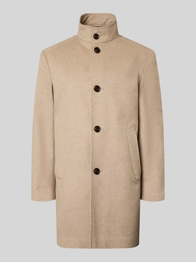 JOOP! COLLECTION Lange jas met hoge opstaande kraag model 'MARAN' Beige - 1