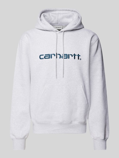 Carhartt Work In Progress Bluza z kapturem z wyhaftowanym logo Jasnoszary melanż 2