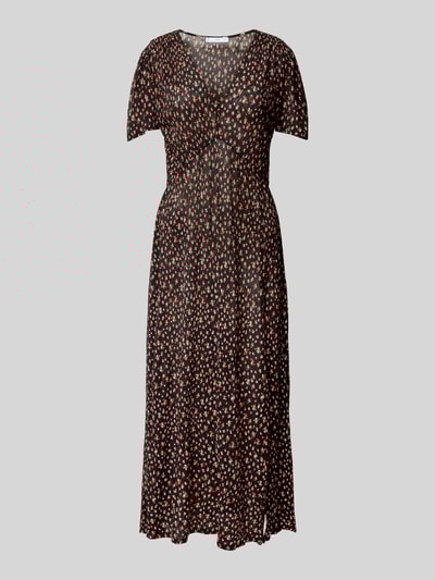 Mango Midikleid mit V-Ausschnitt Modell 'POMI' Black 2