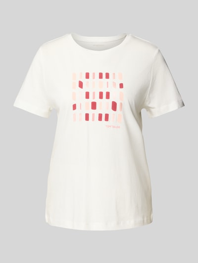 Tom Tailor Regular fit T-shirt van puur katoen Offwhite - 2