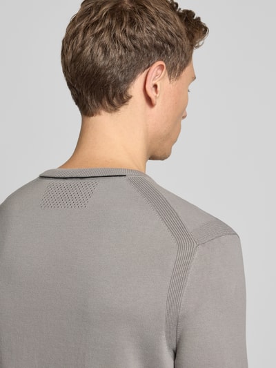 BOSS Green Regular fit gebreide pullover van puur katoen, model 'EVER X' Lichtgrijs - 3