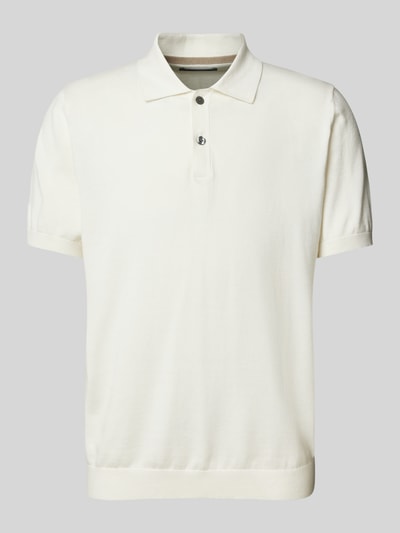 Christian Berg Men Koszulka polo z detalem z logo Złamany biały 2