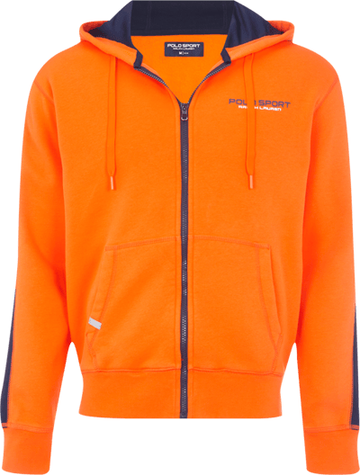 Polo Sport Sweatjacke mit Kontraststreifen Neon Orange 4