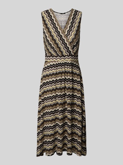 Zero Knielanges Kleid mit V-Ausschnitt Black 2