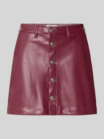 Only Rok in A-lijn in leerlook, model 'AMAZING-LIORA' Rood - 2