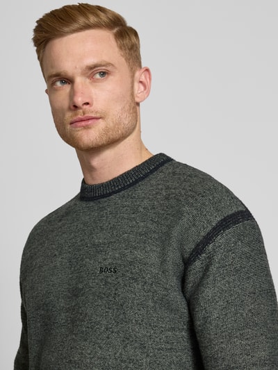 BOSS Orange Strickpullover mit Woll-Anteil und Label-Stitching Modell 'Kluna' Black 3