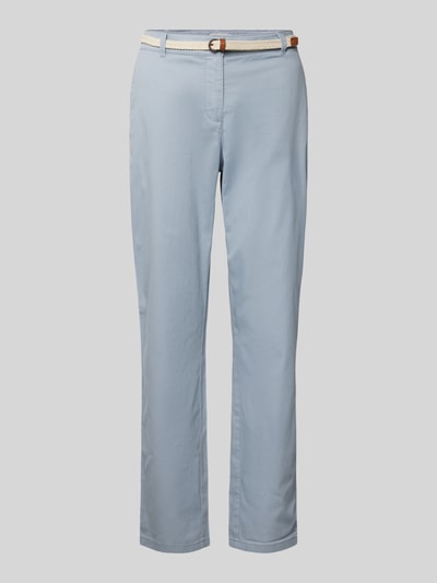 Christian Berg Woman Casual Fit Chino mit Gürtel Hellblau 1