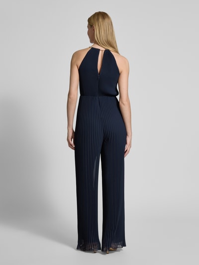 Jake*s Cocktail Jumpsuit mit Plisseefalten Marine Melange 5
