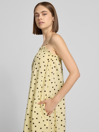 PIECES Sukienka casualowa o kroju loose fit z czystej bawełny model 'PARKER' Jasnożółty 3