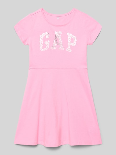 GAP regular fit jurk met logoprint Felroze - 1