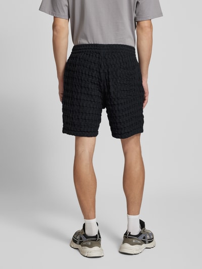 Only & Sons Regular fit sweatshorts met structuurmotief, model 'TEL BRADDOCK' Zwart - 5