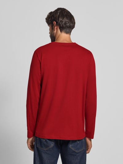 Fynch-Hatton Shirt met lange mouwen en logodetail Donkerrood - 5