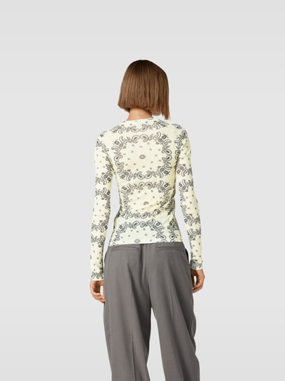 Nanushka Longsleeve mit Paisley-Dessin Hellgelb 5