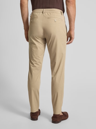 Brax Straight fit stoffen broek met Franse steekzakken, model 'PHIL' Beige - 5