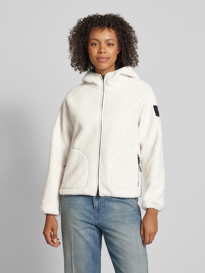 Peuterey Gebreid jack met capuchon, model 'SEURAT' Offwhite - 4