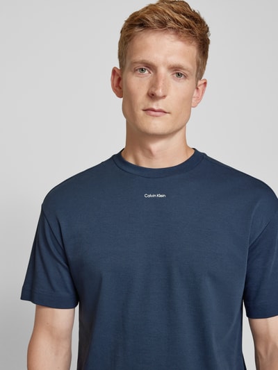 CK Calvin Klein T-shirt met labelprint Blauw - 3