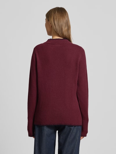 Christian Berg Woman Regular fit shirt met lange mouwen van zuivere wol in gebreide look Bordeaux - 5