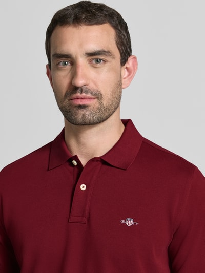 GANT regular fit poloshirt van puur katoen Bordeaux - 3