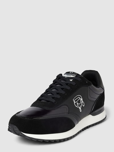 Karl Lagerfeld Leren sneakers met logo-applicatie Zwart - 1