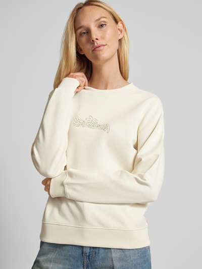 Scotch & Soda Sweatshirt mit Label-Print Ecru 3