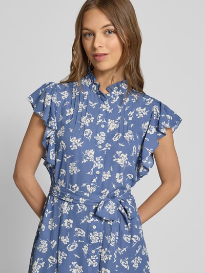 Lauren Ralph Lauren Knielange jurk met strikceintuur, model 'PRATIKA' Lichtblauw - 3