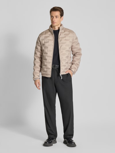 Cinque Gewatteerd jack met opstaande kraag, model 'SURF' Taupe - 1