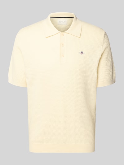Gant Poloshirt met labelstitching Zand - 2