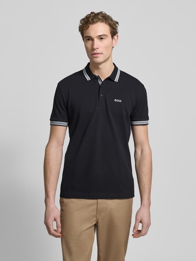 BOSS Green Regular Fit Poloshirt mit Label-Stitching Modell 'Paddy' Black 4
