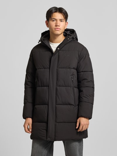 REVIEW Steppmantel mit Kapuze und Reißverschlusstaschen Black 4