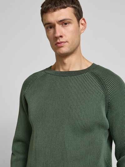 HUGO Strickpullover mit gerippten Abschlüssen Modell 'Squizzo' Dunkelgruen 3