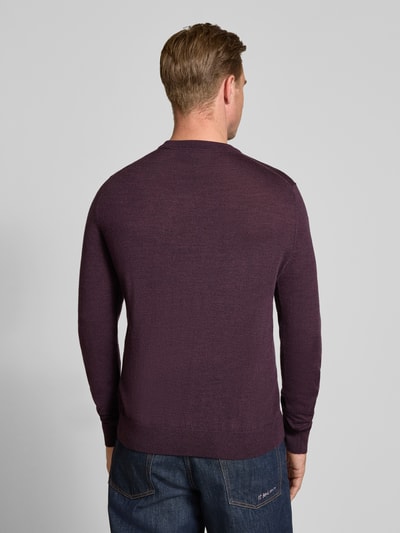 Jake*s Studio Men Regular Fit Pullover aus reiner Wolle Bordeaux 5