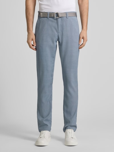 MCNEAL Slim fit broek met riem Koningsblauw - 4