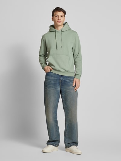 Jack & Jones Bluza z kapturem i kieszenią kangurką model ‘BRADLEY’ Miętowy 1