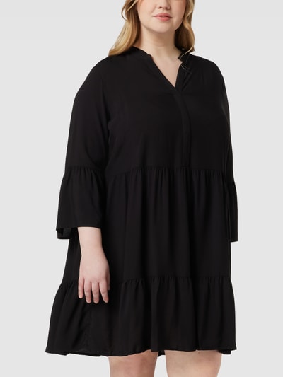 ONLY CARMAKOMA PLUS SIZE Blusenkleid mit Volantärmeln Black 4