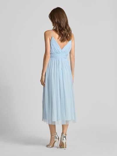 Lace & Beads Cocktailkleid mit Spaghettiträgern Hellblau 5