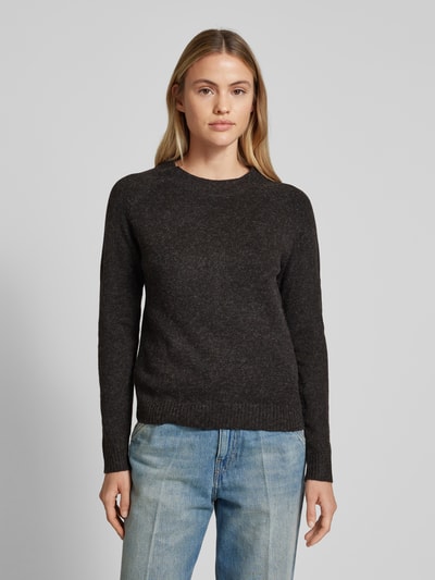 Vero Moda Regular Fit Strickpullover in Melange Modell 'DOFFY' Dunkelbraun 4