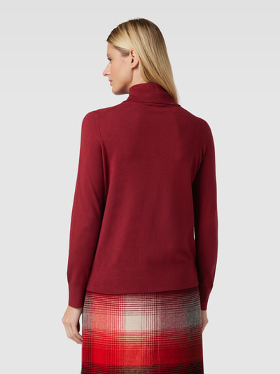 s.Oliver RED LABEL Rollkragenpullover mit gerippten Abschlüssen Bordeaux 5