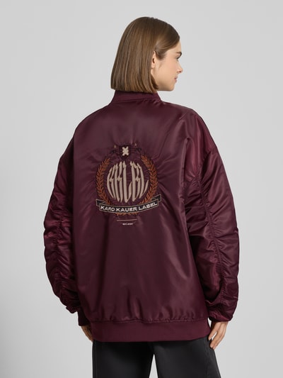 Karo Kauer Oversized Bomberjacke mit Eingrifftaschen Pflaume 5